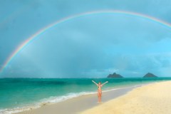Fotoserie Hawaii Tanzen unter dem Regenbogen